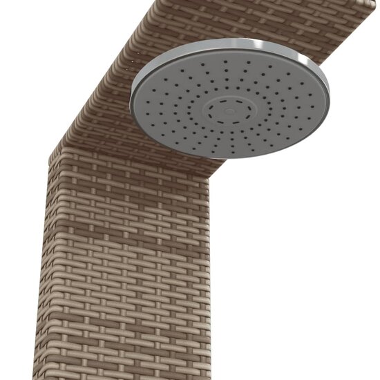 Buitendouche 100X100X241,5 Cm Poly Rattan En Acaciahout Grijs