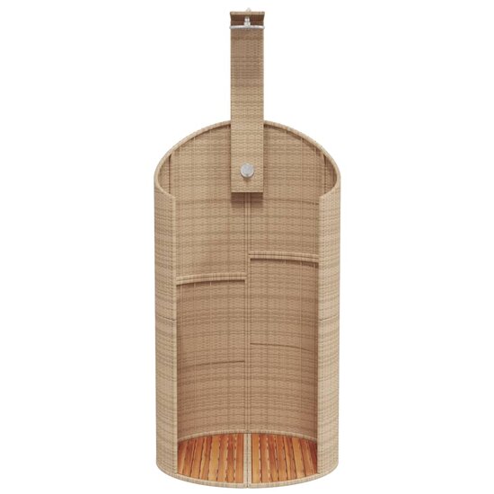 Buitendouche 100X100X241,5 Cm Poly Rattan En Acaciahout Beige