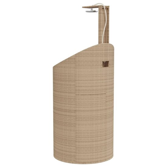 Buitendouche 100X100X241,5 Cm Poly Rattan En Acaciahout Beige