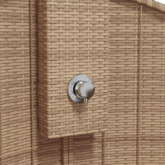 Buitendouche 100X100X241,5 Cm Poly Rattan En Acaciahout Beige