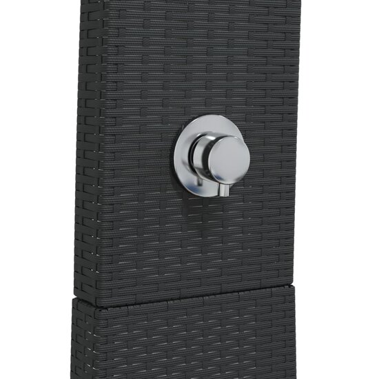 Buitendouche 55X60X224 Cm Poly Rattan En Acaciahout Zwart