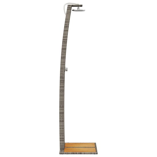 Buitendouche 55X60X224 Cm Poly Rattan En Acaciahout Grijs
