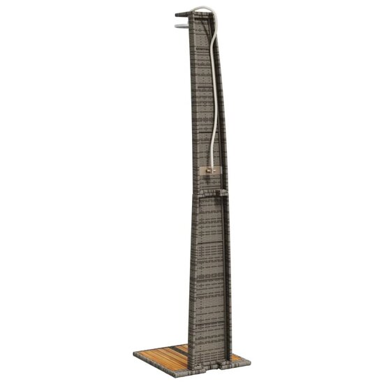 Buitendouche 55X60X224 Cm Poly Rattan En Acaciahout Grijs
