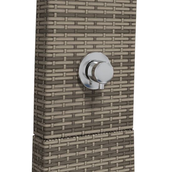 Buitendouche 55X60X224 Cm Poly Rattan En Acaciahout Grijs