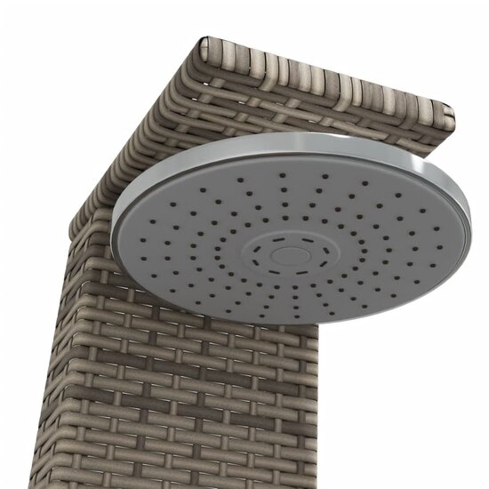 Buitendouche 55X60X224 Cm Poly Rattan En Acaciahout Grijs