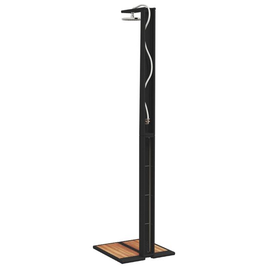Buitendouche 50X55X224 Cm Poly Rattan En Acaciahout Zwart