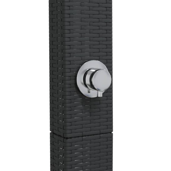 Buitendouche 50X55X224 Cm Poly Rattan En Acaciahout Zwart