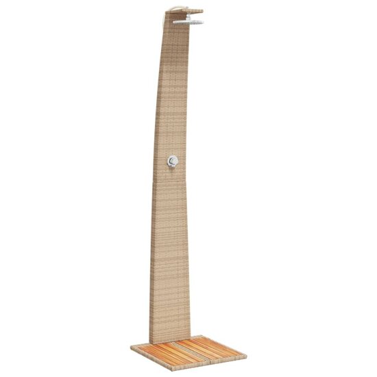 Buitendouche 55X60X224 Cm Poly Rattan En Acaciahout Beige