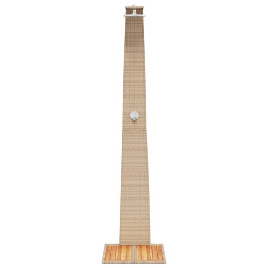 Buitendouche 55X60X224 Cm Poly Rattan En Acaciahout Beige