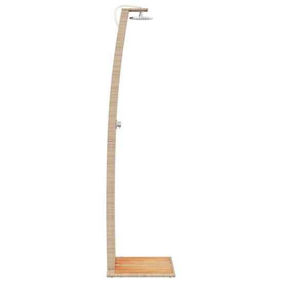 Buitendouche 55X60X224 Cm Poly Rattan En Acaciahout Beige