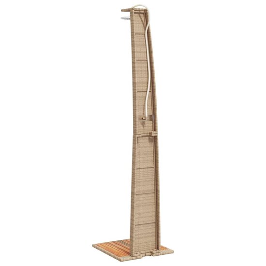 Buitendouche 55X60X224 Cm Poly Rattan En Acaciahout Beige