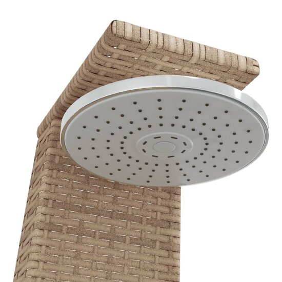 Buitendouche 55X60X224 Cm Poly Rattan En Acaciahout Beige