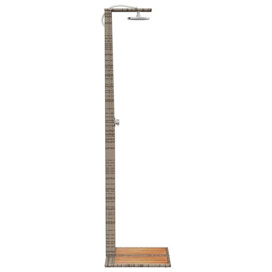 Buitendouche 50X55X224 Cm Poly Rattan En Acaciahout Grijs