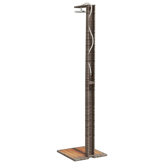 Buitendouche 50X55X224 Cm Poly Rattan En Acaciahout Grijs