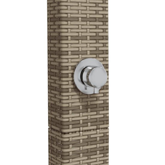 Buitendouche 50X55X224 Cm Poly Rattan En Acaciahout Grijs