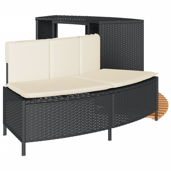 Hottub-Ombouw Poly Rattan En Massief Acaciahout 1 Zwart