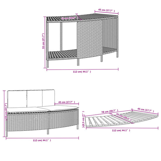 Hottub-Ombouw Poly Rattan En Massief Acaciahout 1 Zwart