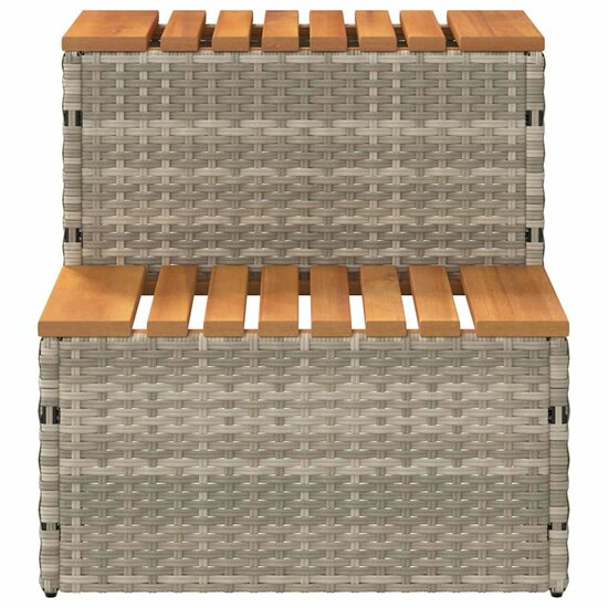 Hottub-Opstap 50X50X50,5 Cm Poly Rattan&amp;Massief Acaciahout 50 x 50 x 50.5 cm Lichtgrijs