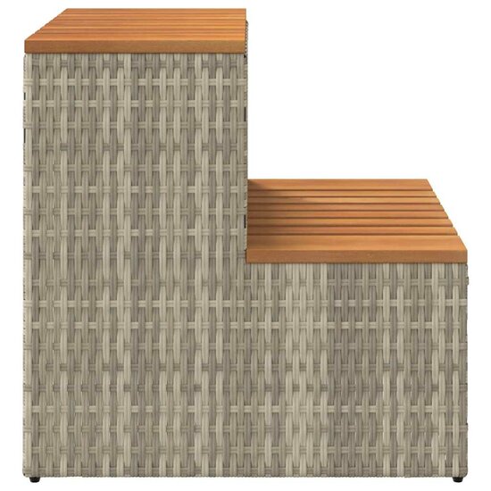 Hottub-Opstap 50X50X50,5 Cm Poly Rattan&amp;Massief Acaciahout 50 x 50 x 50.5 cm Lichtgrijs