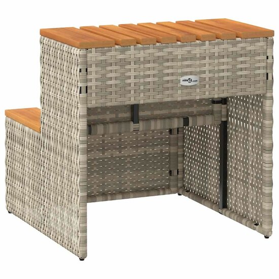 Hottub-Opstap 50X50X50,5 Cm Poly Rattan&amp;Massief Acaciahout 50 x 50 x 50.5 cm Lichtgrijs