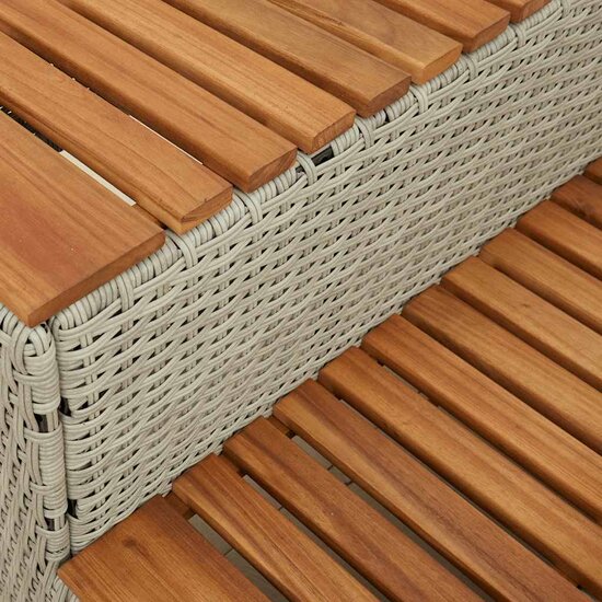 Hottub-Opstap 50X50X50,5 Cm Poly Rattan&amp;Massief Acaciahout 50 x 50 x 50.5 cm Lichtgrijs