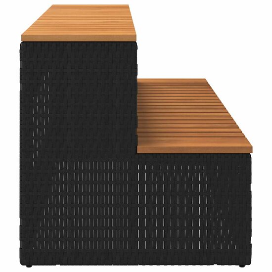 Hottub-Opstap 100X50X50,5 Cm Poly Rattan&amp;Massief Acaciahout 100 x 50 x 50.5 cm Zwart