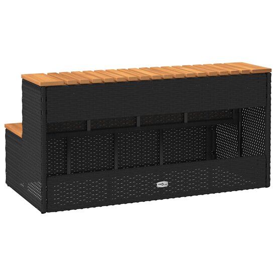 Hottub-Opstap 100X50X50,5 Cm Poly Rattan&amp;Massief Acaciahout 100 x 50 x 50.5 cm Zwart
