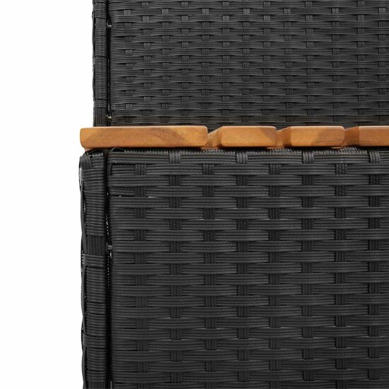Hottub-Opstap 100X50X50,5 Cm Poly Rattan&amp;Massief Acaciahout 100 x 50 x 50.5 cm Zwart