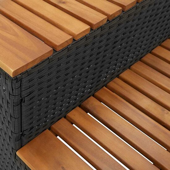 Hottub-Opstap 100X50X50,5 Cm Poly Rattan&amp;Massief Acaciahout 100 x 50 x 50.5 cm Zwart