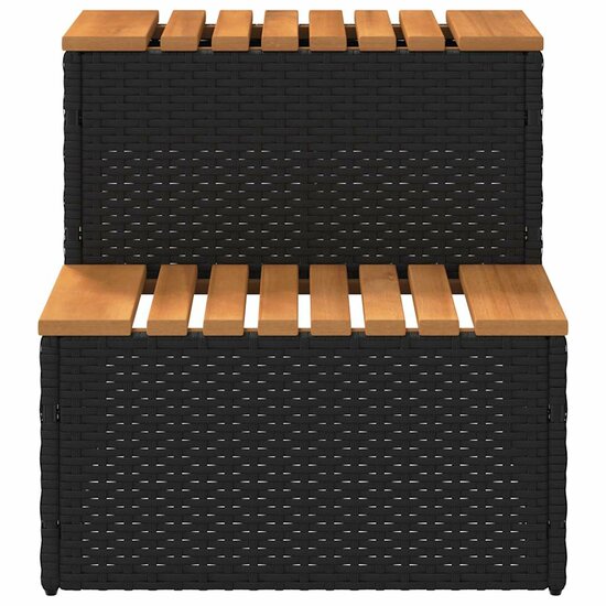 Hottub-Opstap 50X50X50,5Cm Poly Rattan&amp;Massief Acaciahout 50 x 50 x 50.5 cm Zwart