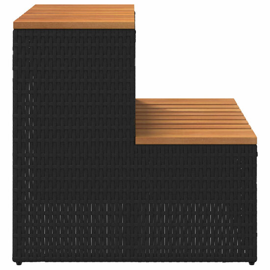 Hottub-Opstap 50X50X50,5Cm Poly Rattan&amp;Massief Acaciahout 50 x 50 x 50.5 cm Zwart