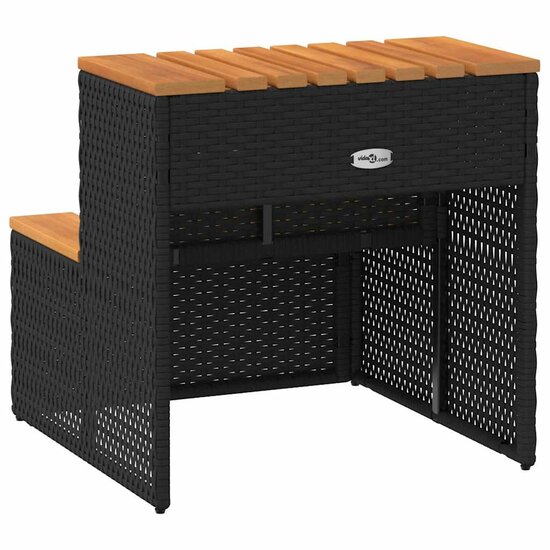 Hottub-Opstap 50X50X50,5Cm Poly Rattan&amp;Massief Acaciahout 50 x 50 x 50.5 cm Zwart