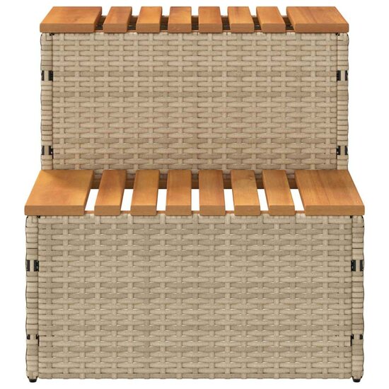Hottub-Opstap 50X50X50,5Cm Poly Rattan&amp;Massief Acaciahout 50 x 50 x 50.5 cm Beige