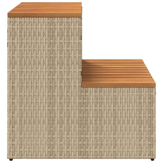 Hottub-Opstap 50X50X50,5Cm Poly Rattan&amp;Massief Acaciahout 50 x 50 x 50.5 cm Beige
