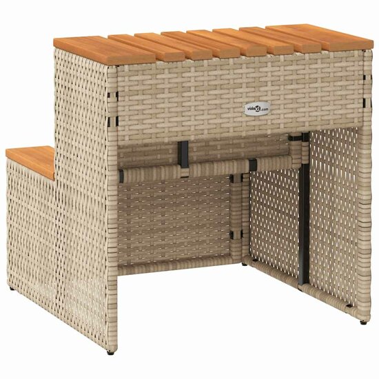 Hottub-Opstap 50X50X50,5Cm Poly Rattan&amp;Massief Acaciahout 50 x 50 x 50.5 cm Beige