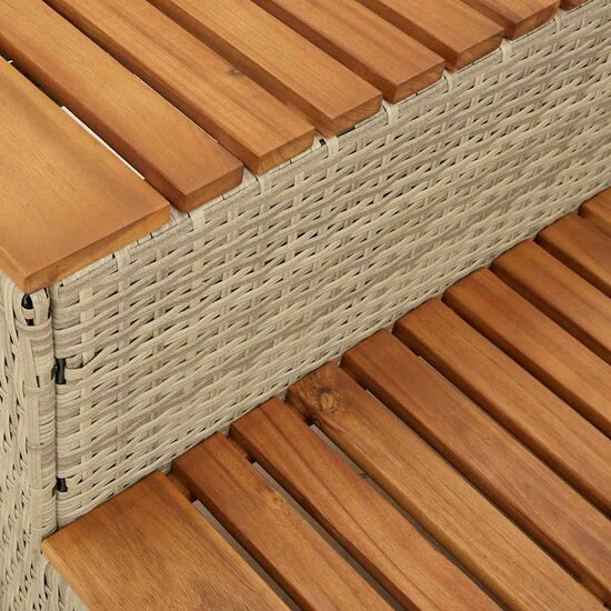 Hottub-Opstap 50X50X50,5Cm Poly Rattan&amp;Massief Acaciahout 50 x 50 x 50.5 cm Beige