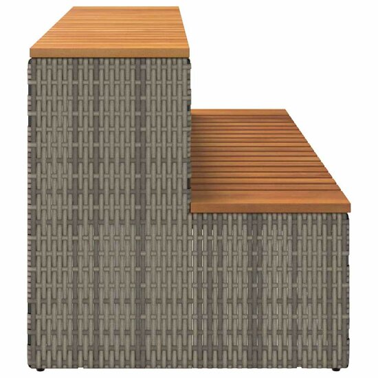 Hottub-Opstap 100X50X50,5 Cm Poly Rattan&amp;Massief Acaciahout 100 x 50 x 50.5 cm Grijs