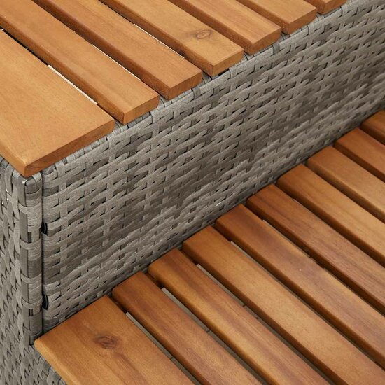 Hottub-Opstap 100X50X50,5 Cm Poly Rattan&amp;Massief Acaciahout 100 x 50 x 50.5 cm Grijs