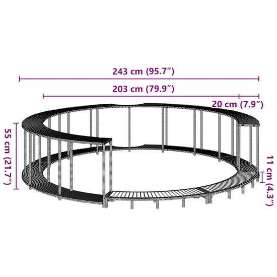 Hottub Surround Opbergruimte Houten Opstapje Poly Rattan Zwart