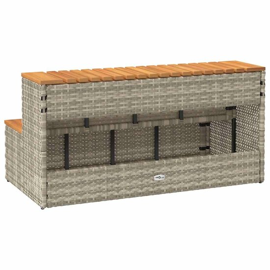 Hottub-Opstap 100X50X50,5 Cm Poly Rattan&amp;Massief Acaciahout 100 x 50 x 50.5 cm Lichtgrijs