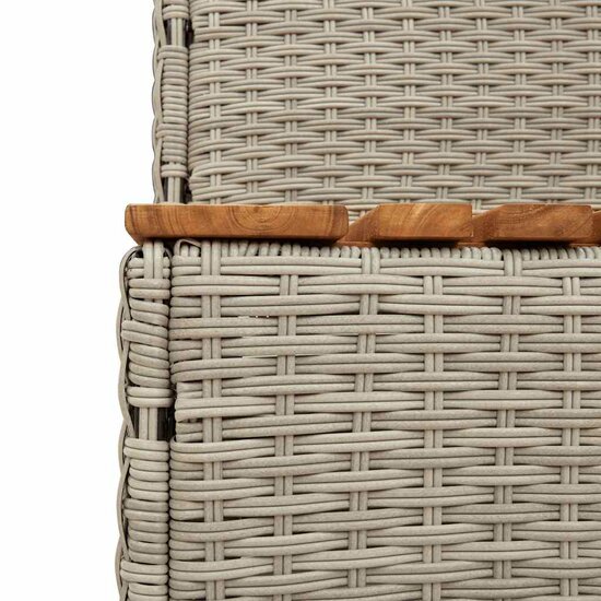 Hottub-Opstap 100X50X50,5 Cm Poly Rattan&amp;Massief Acaciahout 100 x 50 x 50.5 cm Lichtgrijs