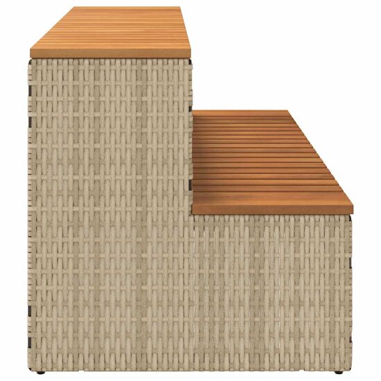 Hottub-Opstap 100X50X50,5 Cm Poly Rattan&amp;Massief Acaciahout 100 x 50 x 50.5 cm Beige