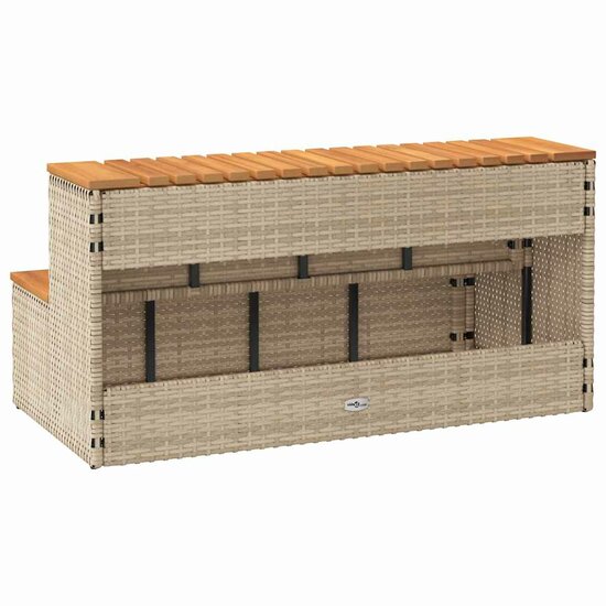 Hottub-Opstap 100X50X50,5 Cm Poly Rattan&amp;Massief Acaciahout 100 x 50 x 50.5 cm Beige