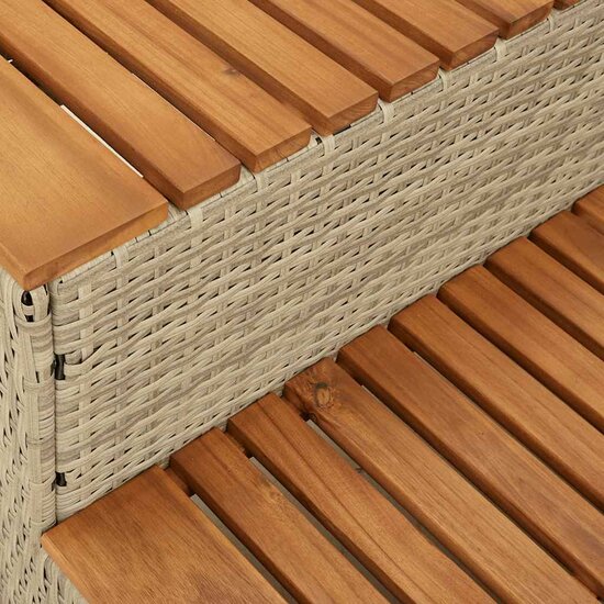 Hottub-Opstap 100X50X50,5 Cm Poly Rattan&amp;Massief Acaciahout 100 x 50 x 50.5 cm Beige