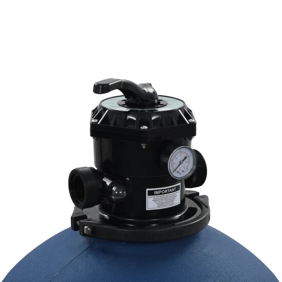 Zwembadzandfilter Met 6-Positie Ventiel Blauw 660 mm