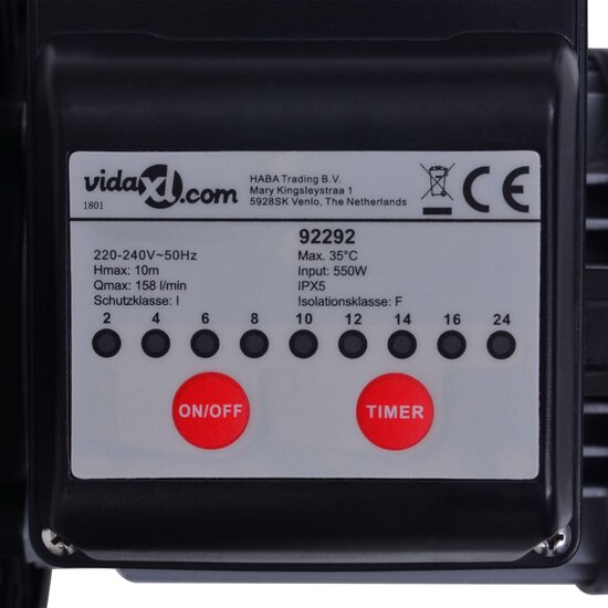 Zandfilterpomp Met Timer 550 W 50 l