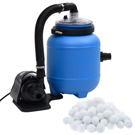 Zwembadfilterpomp 4 M&sup3;/U Zwart En Blauw