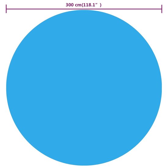 Solar Zwembadfolie Drijvend Rond 300 Cm Pe &Oslash; 300 cm Blauw