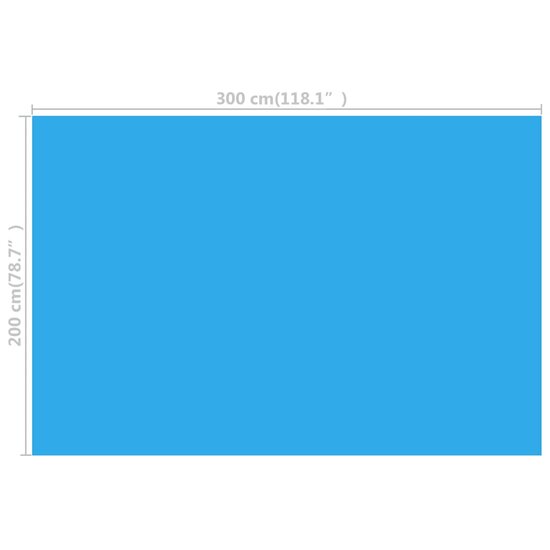 Zwembadzeil Rechthoekig Pe 300 x 200 cm Blauw