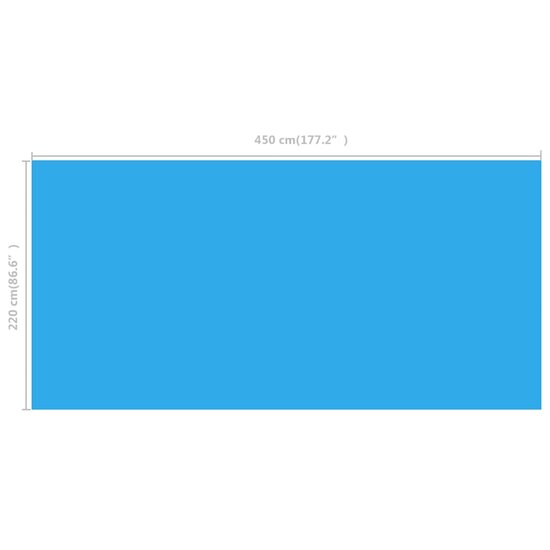 Zwembadzeil rechthoekig 450 x 220 cm PE blauw